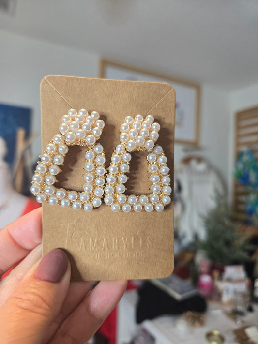 Statement Pearl Hoop Earrings