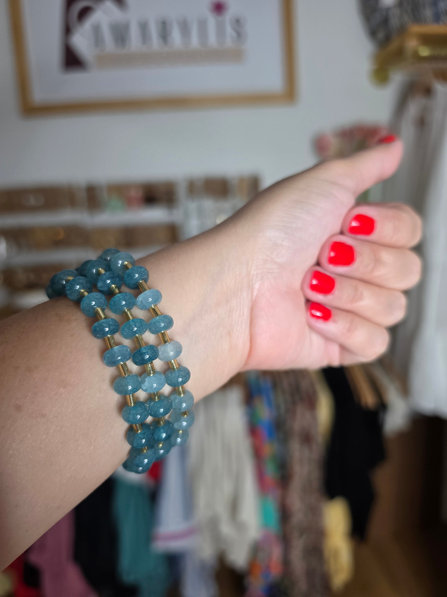 Marbled Stone Triple Stretch Bracelet