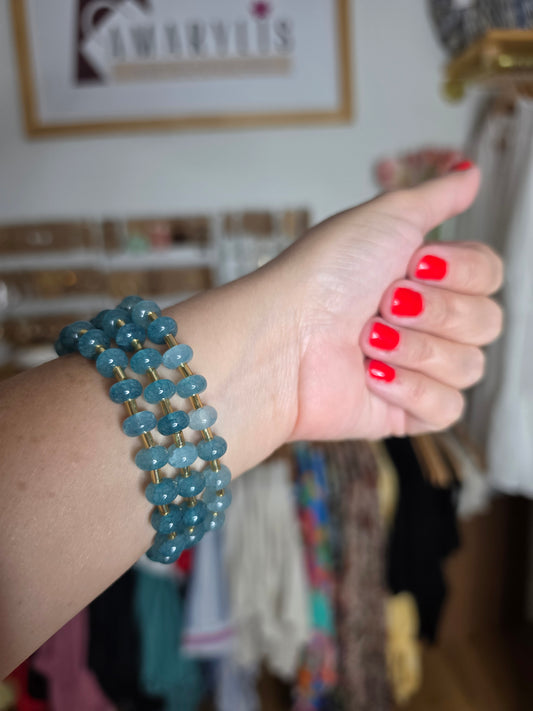 Marbled Stone Triple Stretch Bracelet