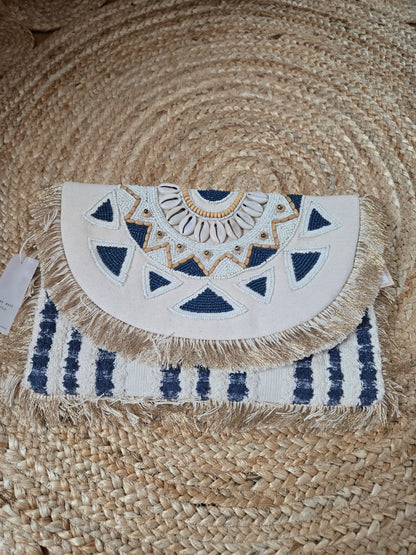 Beaded Mandala Fringe Clutch