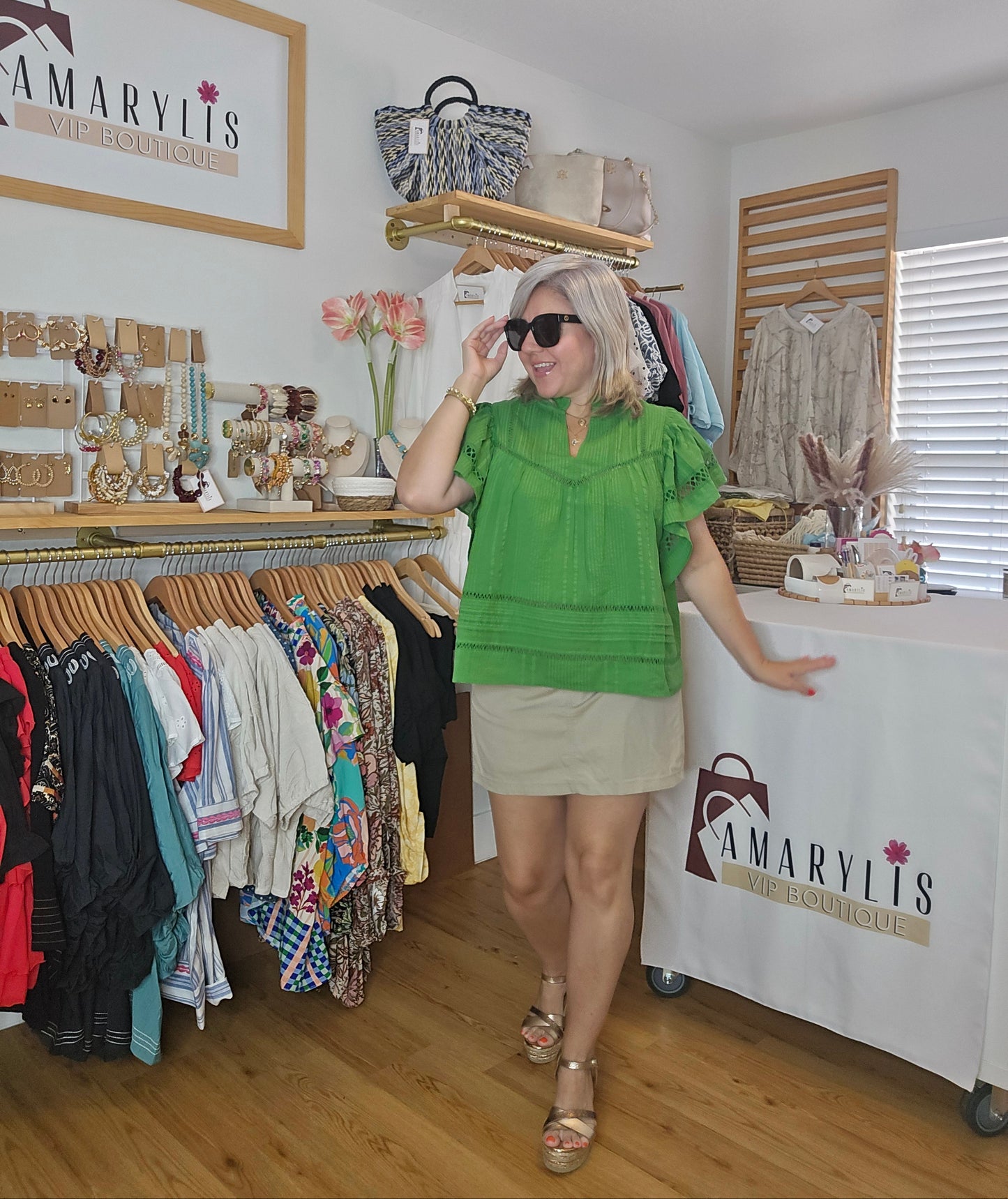 Designed with a flattering V-neckline, delicate lace accents, and soft short sleeves, this versatile piece combines comfort with timeless style. The lightweight fabric and relaxed silhouette make it easy to pair with jeans, shorts, skirts, or dress pants for both casual outings and polished everyday looks.
