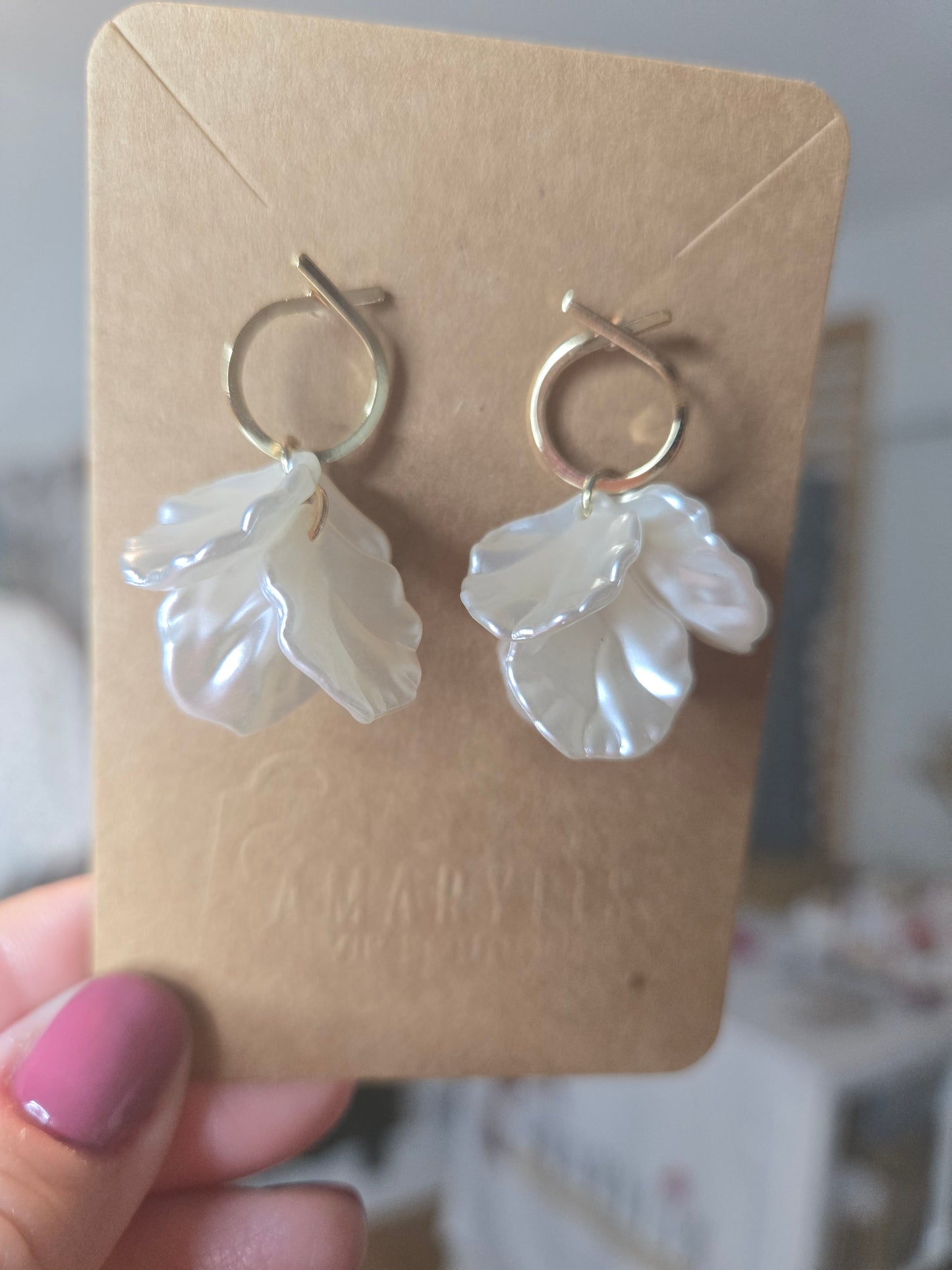 Pearly Blossom Drop Earrings