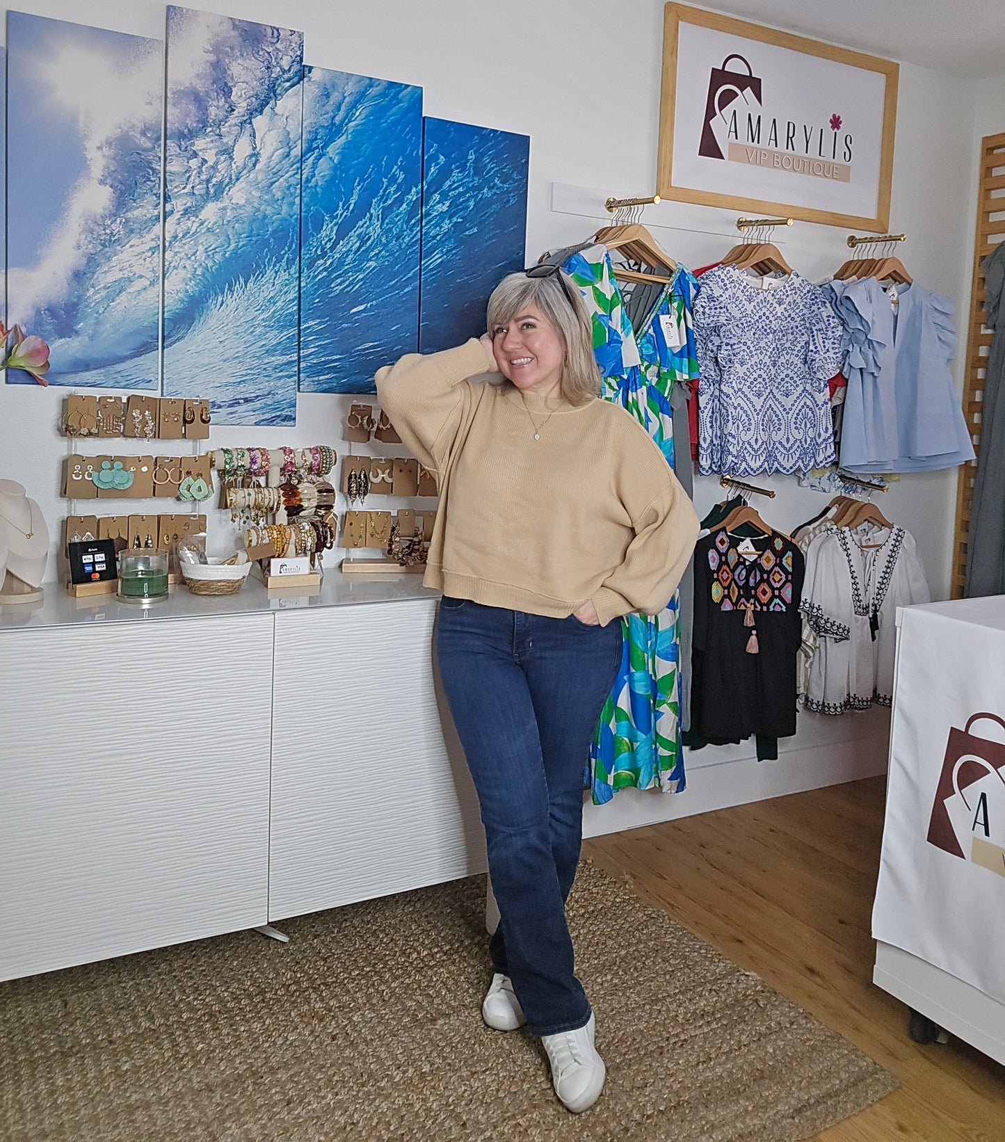 Soft Knit Crew Neck Balloon Sleeve Sweater