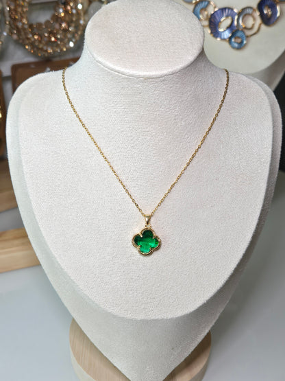 Four leaf Green Clover Necklace
