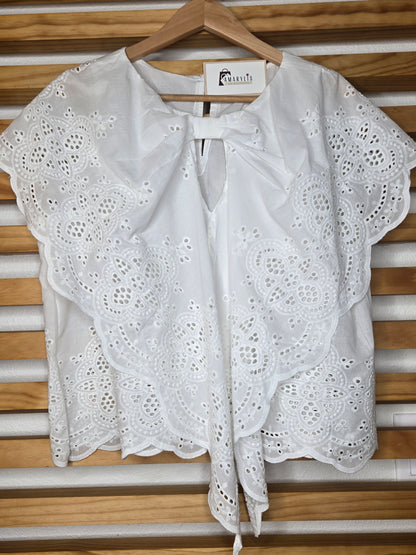 Butterfly Eyelet Lace Blouse