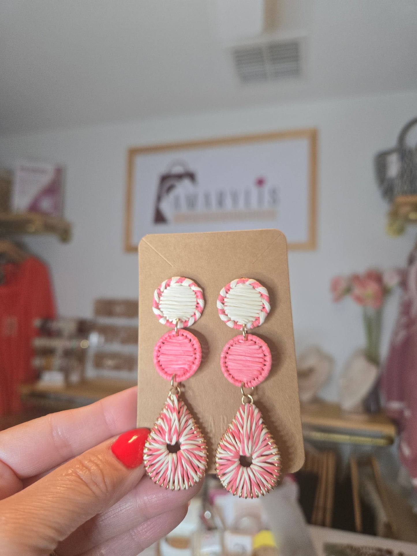 Raffia Teardrop Statement Earrings