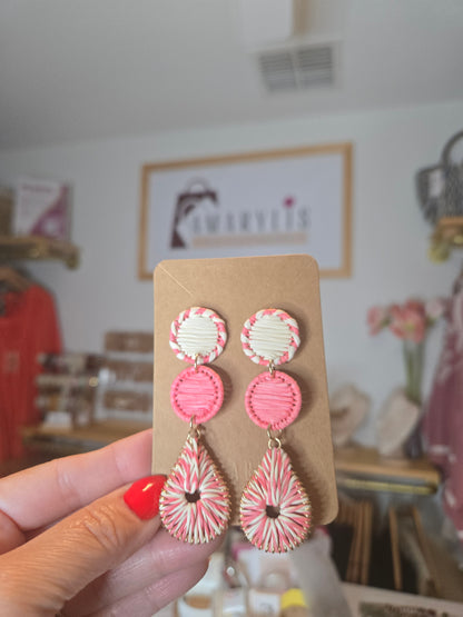 Raffia Teardrop Statement Earrings
