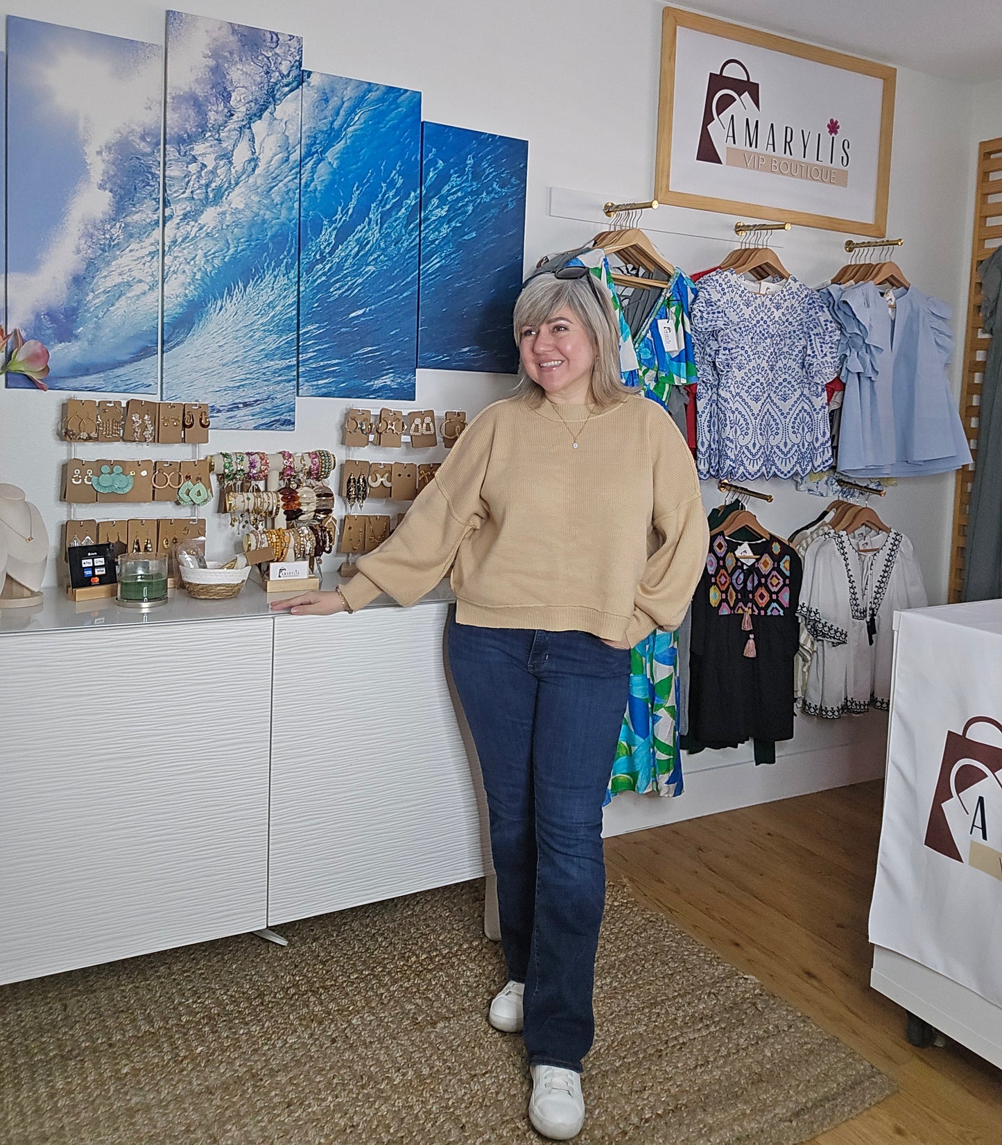 Soft Knit Crew Neck Balloon Sleeve Sweater